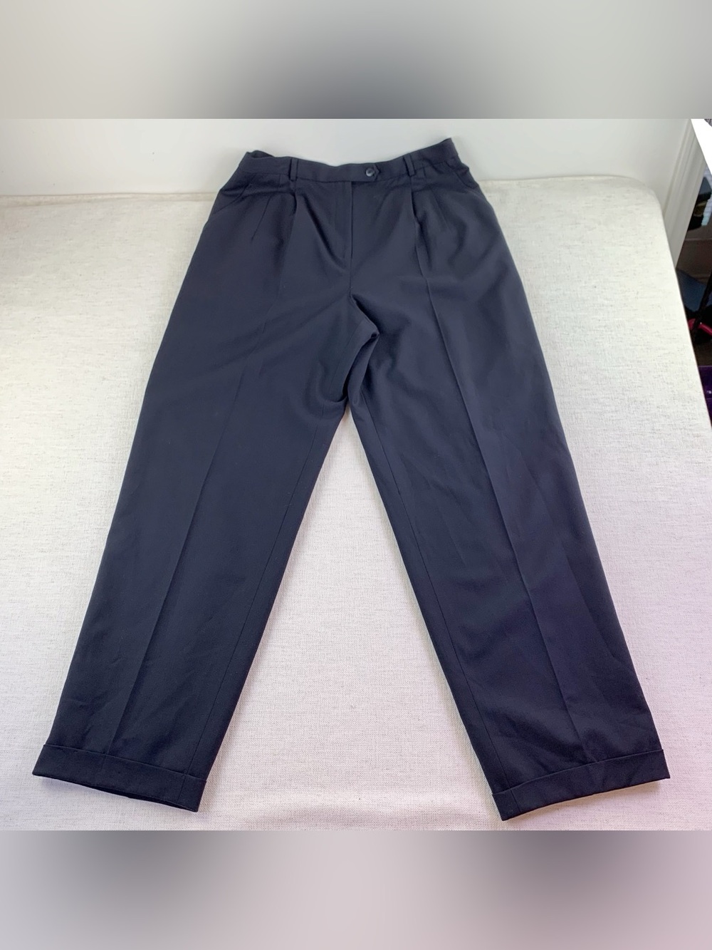 Talbots high waist pleated front stretch wool Dress pants Trousers tapered